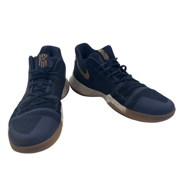 Nike Kyrie 3 G's Obsidian Gold Summit White Midtop Sneakers Men's Size 11 - Picture 1 of 11